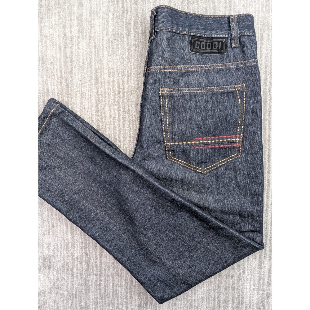 VTG Coogi Jeans Men's 34x31 Black Denim Wide Leg Baggy Y2K Stretch